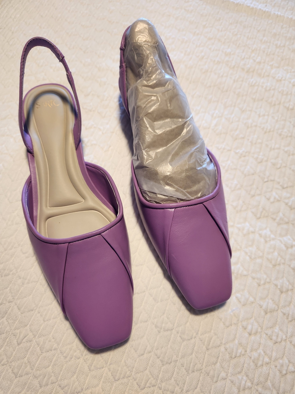 SARTO By Franco Sarto Lavender Slingback Shoes NOT PURPLE calf skin leather, NEW